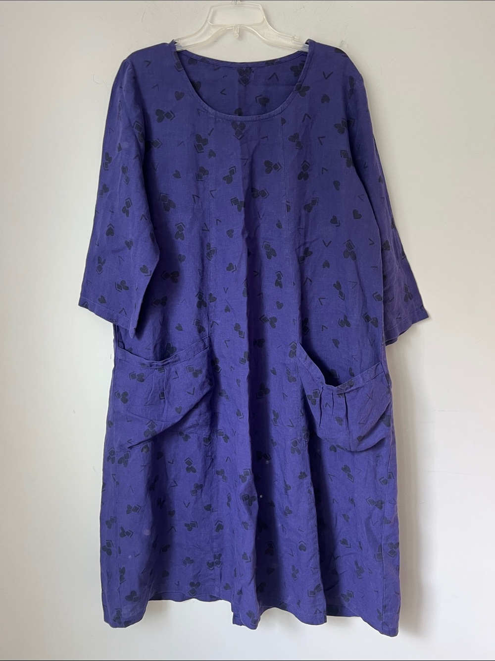 Gudrun Sjödén Purple Linen Pocket Dress Lagenlook +